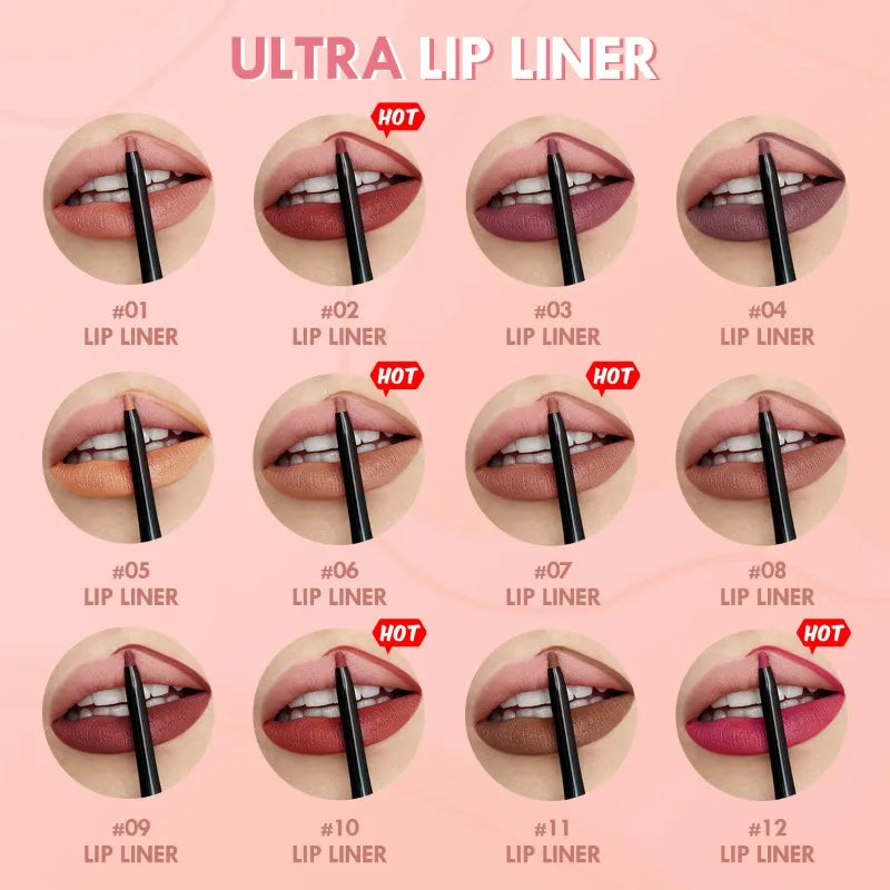 Contour Matte Lip Liner- with matte finish, prevents color bleeding